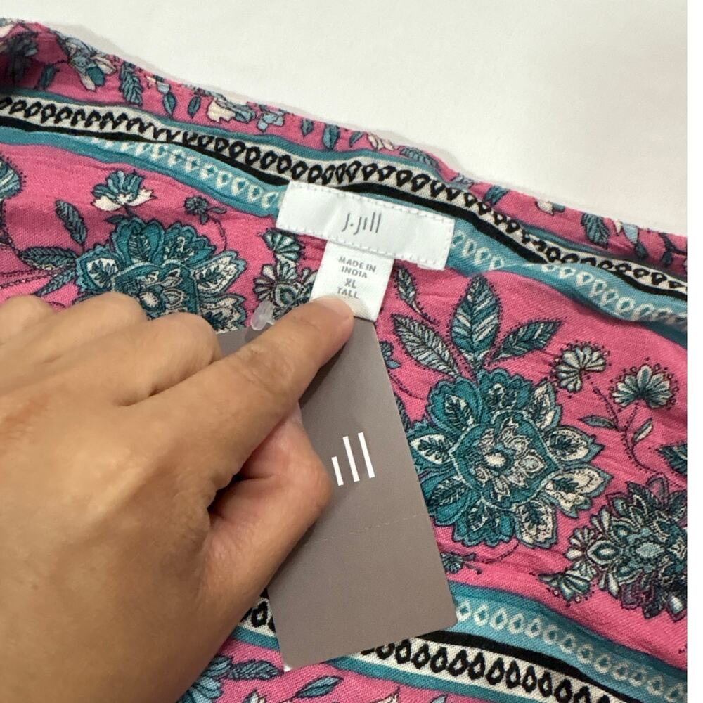 NWT J.Jill Womens XL Tall Dreamscape Border-Print Maxi Dress Floral Girly Resort - Picture 6 of 10